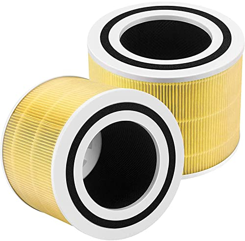 OxoxO 2Pack H13 True HEPA Filter Replacement Compatible with LEVOIT Core 300 Core 300S Core P350 Core 300-RAC Air Purifier Replace Part# Core 300-RF-PA (Yellow)