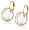XUPING Runde Kristall Ohrringe Hängend Creolen Glitzernde öSterreichische Kristalle Elegante Ohrringe 18K Gold Schmuck Geschenke FüR Damen(White)