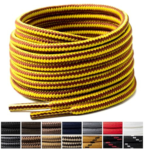 Handshop 2 Pares de Cordones Redondos para Botas 4 MM Athletic Cordones de Zapato de Repuesto 120-180cm Cordones para Correr Deporte Caminar