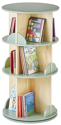 VERTBAUDET Bibliothèque tournante Ligne Arc-en-Ciel Vert Sauge TU