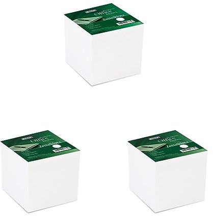 Landre Zettelklotz, 9x9x9 cm 700 Blatt, geleimt, weiß (Packung mit 3)