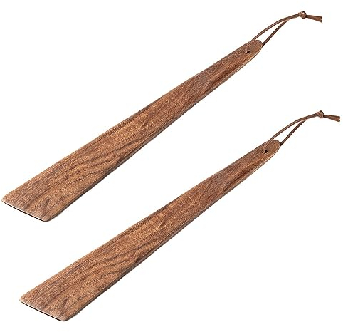 2 Pieces Teak Wooden Spatula Non-Stick Kitchen Spatula Camping Cooking Spatula with Rope Flat Wooden Turner Cooking Utensils for Mixing Turning Food Synyey(25CM/ 9.8 Inch)