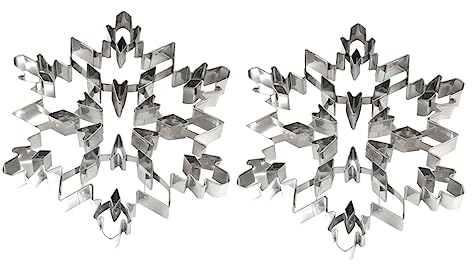 GOOHOCHY Lot de 2 Moules à Biscuits de Noël en Forme de Flocon de Neige Démoulage Facile