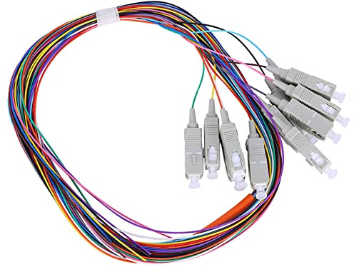 Marhynchus Câble Pigtail Fibre Multimode 12 Cœurs, SC/UPC, 1,2 M, Coque en PVC, Niveau Classe Transporteur, Plug and Play, pour Réseaux Locaux à Fibre Optique, Systèmes de Communication par