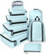 MURISE Koffer Organizer 8 Stück, Packing Cubes für Urlaub und Reisen, Packwürfel Packtaschen für Koffer, mit Schuhtasche Kosmetiktasche, Ordnungssystem, Travel Essentials, Hellblau