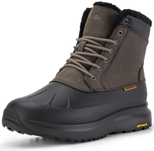 FitVille Winterschuhe Herren Extra Weit Warm Winterstiefel Wasserdicht Gefüttert Schneestiefel Kurzschaft Stiefel Breit Winter Outdoor Boots Rutschfeste Schuhe Schwarz 47 EU X-Weit