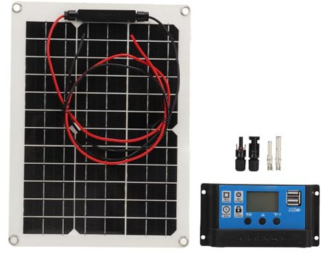 Kit de Panel Solar de 300 W, Cargador Solar Portátil de Alta Eficiencia con Controlador Impermeable para RV, Carga para Todo Tipo de Clima