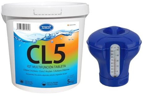 Pack Cloro 5 acciones 5kg + Clorador con termometro