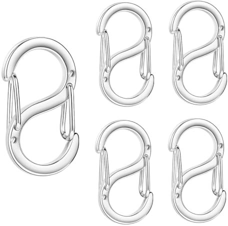 VAEIORP 5 Stück Edelstahl-S-Lock-Armband-Verbindungsstück, Doppelöffnungs-Verkürzer-Verschluss, Halsketten-Verschluss, Verschlüsse, Halsketten-Clip (silver)