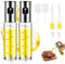 Starward 2 Pièces Pulvérisateur Huile Cuisine en Verre, Spray Huile d'Olive 100 ml, avec 2 x Entonnoirs, 2 x Brosses à Huile, 2 x Brosses de Nettoyage, Grill, Distributeur pour Friteuse