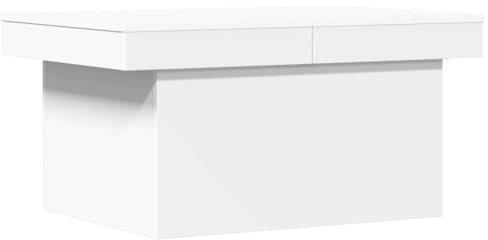 SDWEHO7 Akzenttisch mit Stauraum, verschiebbaren Tischplatte, Kaffeetisch, Beistelltisch, Wohnzimmertisch, Coffee Table, Couchtisch für Wohnzimmer, Weiß 100x55x40 cm Holzwerkstoff