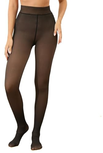 GCSOMLE Collant Polaire Femme S/M/L/XL Legging Collants Collant Femme Hiver,Thermiques pour Femme,Faux translucide,en Peluche Doublure d'hiver
