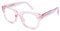 OuShiun Lesebrille mit Modischem Rahmen und Blaulichtfilter für Männer und Frauen, Federscharnier, Anti-Ermüdungs-Computer-Lesebrille, Rosa 2,5