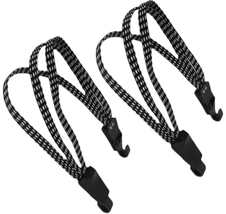 Elastic Bike Strap,2 PCS Heavy Duty Bungee Cords with Double Hooks Flat Bungee Bike Lock Luggage Rope Bicycle Elastic Cords for Bicycle Motorcycles