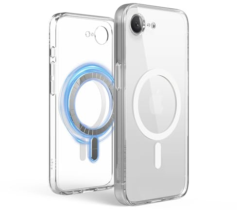 elago Magnetic Hybrid Clear Case for iPhone 17e & 16e | Compatible with MagSafe, Scratch-Resistant, Shockproof, Full Body Protective Cover, Slim, Precise cutouts (Clear)