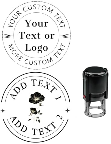 Personalisierter Logostempel, individuelles Bild, Selbstfärbestempel, rund, groß oder klein, individuelles Firmenlogo, Textstempel, Verschiedene Rahmenoptionen