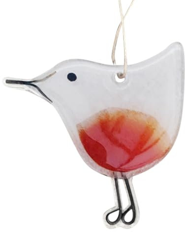 Fused Glass Christmas Tree Decoration, Glass Bird Hangings, Decorations, Creative Glass Christmas Decoration, Small Pendant, New Year, Children's Gifts, Onion (A, One Size)