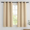 PONY DANCE Tende Cucina per Finestre Piccole Corte 2 Pezzi L 106 x A 114 cm Decorazione Tende Beige Oscuranti Cameretta Bambini Moderne Curtains con Anelli Termiche Isolanti