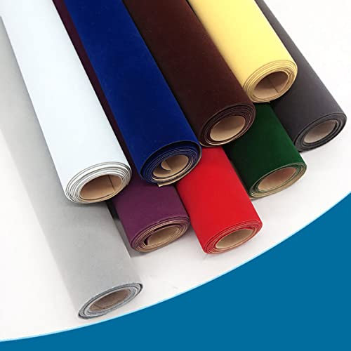 JINDAOSH Selbstklebender beflockter Stoff für Schmuckkästchen weicher Selbstklebender Samtstoff（50x150cm）für DIY Kunsthandwerk Tresen Dekoration Schubladenauskleidungen(Color:19 orange)