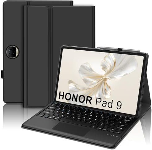 JADEMALL Clavier avec Trackpad pour Honor Pad 9 12.1 2024, AZERTY Français Clavier Bluetooth Magnétique Détachable avec Touchpad pour Tablette Honor Pad 9 12.1 Pouces 2024, Noir