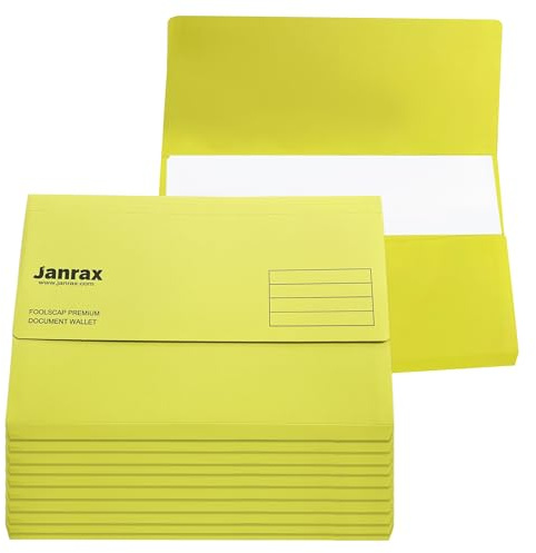 Lot de 10 porte-documents en carton jaune de qualité supérieure
