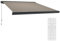 Outsunny 3.5 x 3 m Electric Awning with Remote Controller, Aluminium Frame DIY Retractable Awning, UV50+ Sun Shade Canopy for Garden Patio Deck Door Window, Light Grey