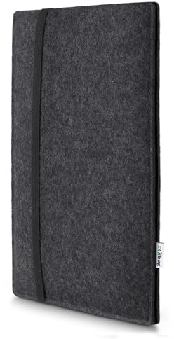 Stilbag Tablethülle Finn für Apple iPad Mini (2024) | Farbe: anthrazit/schwarz | Tablet-Tasche aus Filz | Tablet Schutzhülle | Tablet Made in Germany