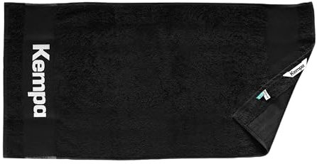 Kempa Kinder und Erwachsene Sport-Handtuch, schwarz/weiß, 100x50 cm