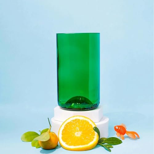 GoGiftid Recycled Glasses – Colourful Eco-Friendly Glasses Created Using Wine Bottle | Sustainable Glassware for Wine Water & Cocktails | Unique Gift for Home Kitchen & Restaurant (Pack of 1)