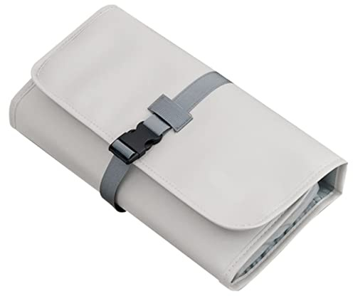 minkissy Toilettenpapiertasche Bürste Hai Haartrockner Etui Lockenstab Aufbewahrung Haar Tools Haar Tool Organizer Für Frauen Haartrockner Tragetasche Lockenstab Etui Leder Grau