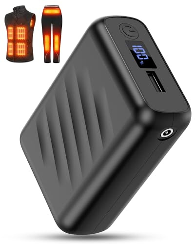 FERNIDA Power bank lätt DC & USB powerbank för värmeväst byxor filt mobiltelefon | FERNIDA powerbank mini liten powerbank med DC och USB-port för uppvärmbara kläder värmefilt och mobil smart enhet