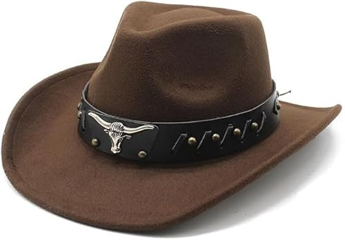 KIXINY Cowboy Hut für Frauen und Männer, Western Wildleder Cowboy Cowgirl Hut Klassischer breiter Rand Fedora Huts für Männer & Frauen Felz breiter Rand