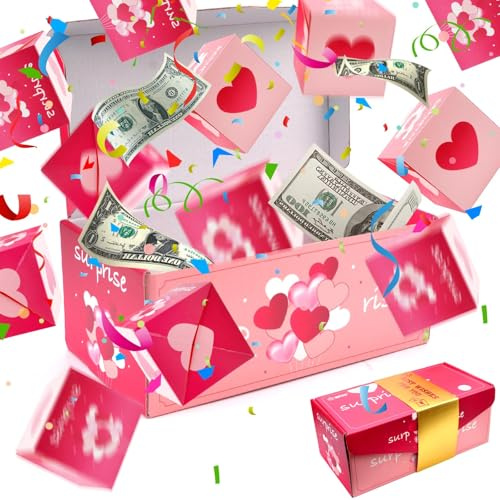 Vibbang Überraschungsbox Geschenkbox, Explosionsbox Geburtstag Geschenk, Geschenkbox Geburtstag, Surprise Mystery Überraschung Foto Box, Überraschungspaket for Weddings, Anniversaries, Christmas