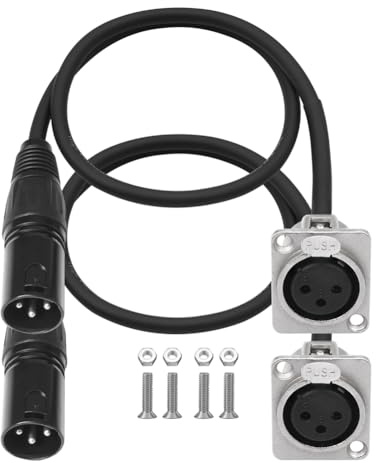 Uxsjakjsd Für Patch Panel, für Audio Fußbodenbox Kompatibel - 2er Pack XLR Durchgangskabel, Stage Box 3-Pin D-Typ XLR Männlich zu Weiblich