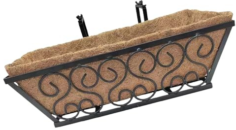 Beimus Macetero de hierro forjado decorativo de hierro forjado para colgar plantas, cesta de jardín para patios, balcones, soporte para plantas