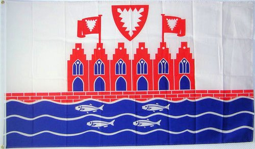 Qualitäts Fahne Flagge Heiligenhafen 90 x 150 cm mit verstärktem Hissband