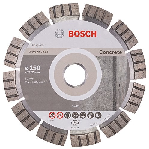 Bosch 1x PRO Concrete Diamanttrennscheiben für 22,23‑mm-Bohrung und große Winkelschleifer (für Beton, Stahlbeton, Ø 150 mm, Professional Zubehör Großer Winkelschleifer)