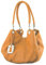 modamoda de 228 Damen Leder Schultertasche Hobo bag handmade in Italy, Farbe:Camel