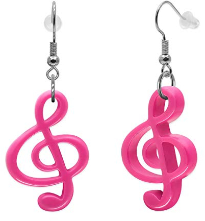 Soul-Cats 1 Paar leichte Notenschlüssel Ohrringe aus Kunsstoff für Damen, Mädchen