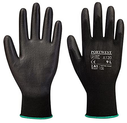Portwest PU Palm Glove, Colour Black Talla XL A120BKRXL
