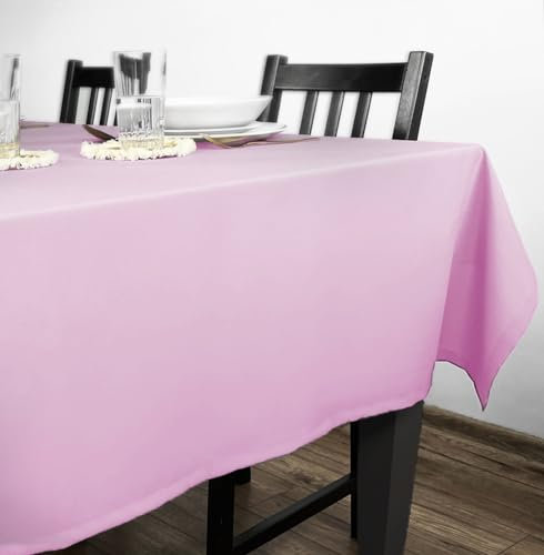 Rollmayer Tischdecke Tischtuch Tischwäsche Gastronomie Kollektion Vivid Uni einfarbig pflegeleicht waschbar zur Auswahl, Produkt für den täglichen Gebrauch(Pastellrosa 50, 140x200cm)