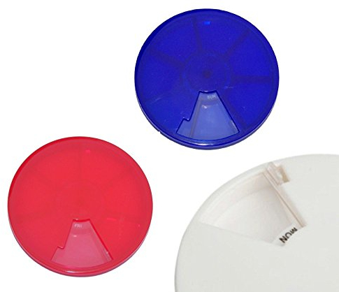 7 Tage Pillendose Pillenbox zum Drehen Medizin Medikament (rot)