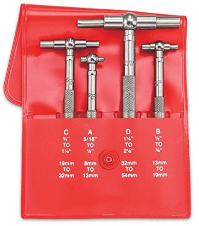 Starrett S579GZ Self Centring Telescoping Gauge With 2 Telescoping Arms Set, 5/16 - 2-1/8 Range, 2-3/8 Handle Length (4 Pieces)