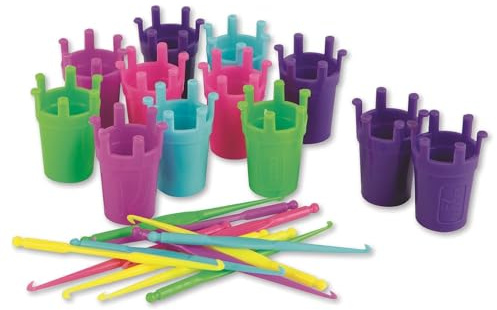 Pepperell Braiding EZ Looper Weaving Tool Sets. Kids & Adults Can Easily Make Basic to Advanced Stretch Band Jewelry, Set Includes 12 Tools, 12 Hooks and Instructions. Plastic.