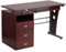 Flash Furniture Joshua Mahagoni-Schreibtisch mit 3 Schubladen und ausziehbarer Tastaturablage