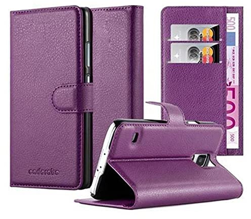 Cadorabo Hülle kompatibel mit Samsung Galaxy S5 / S5 NEO Handyhülle aus Kunst Leder Flip Klappbare Magnetische [Standfunktion] [Kartenfächern] Cover Hülle für Galaxy S5 / S5 NEO Tasche in Lila