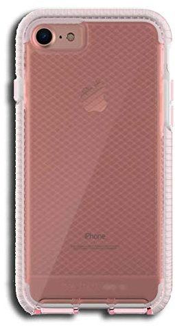 Tech 21 Evo Check Custodia Protettiva per Apple iPhone 7 / iPhone 8 - Rosa Chiaro/Bianco