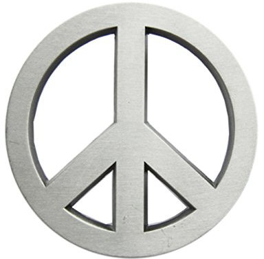 Schnalle123 Gürtelschnalle Peacezeichen Peace Frieden 3D Optik für Wechselgürtel Gürtel Schnalle Buckle Modell 228