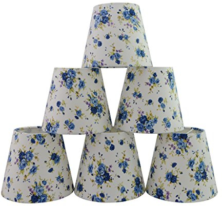 Doooitlight Set mit 6 Clip-Lampenschirmen für Lampen, Leuchten, Kronleuchter blau
