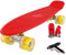 FunTomia 57cm Mini-Cruiser Board Skateboard mit oder ohne LED Leuchtrollen inkl. Aluminium Truck, ABEC-9 Kugellager und T-Tool (Rot mit gelbe LED Rollen)